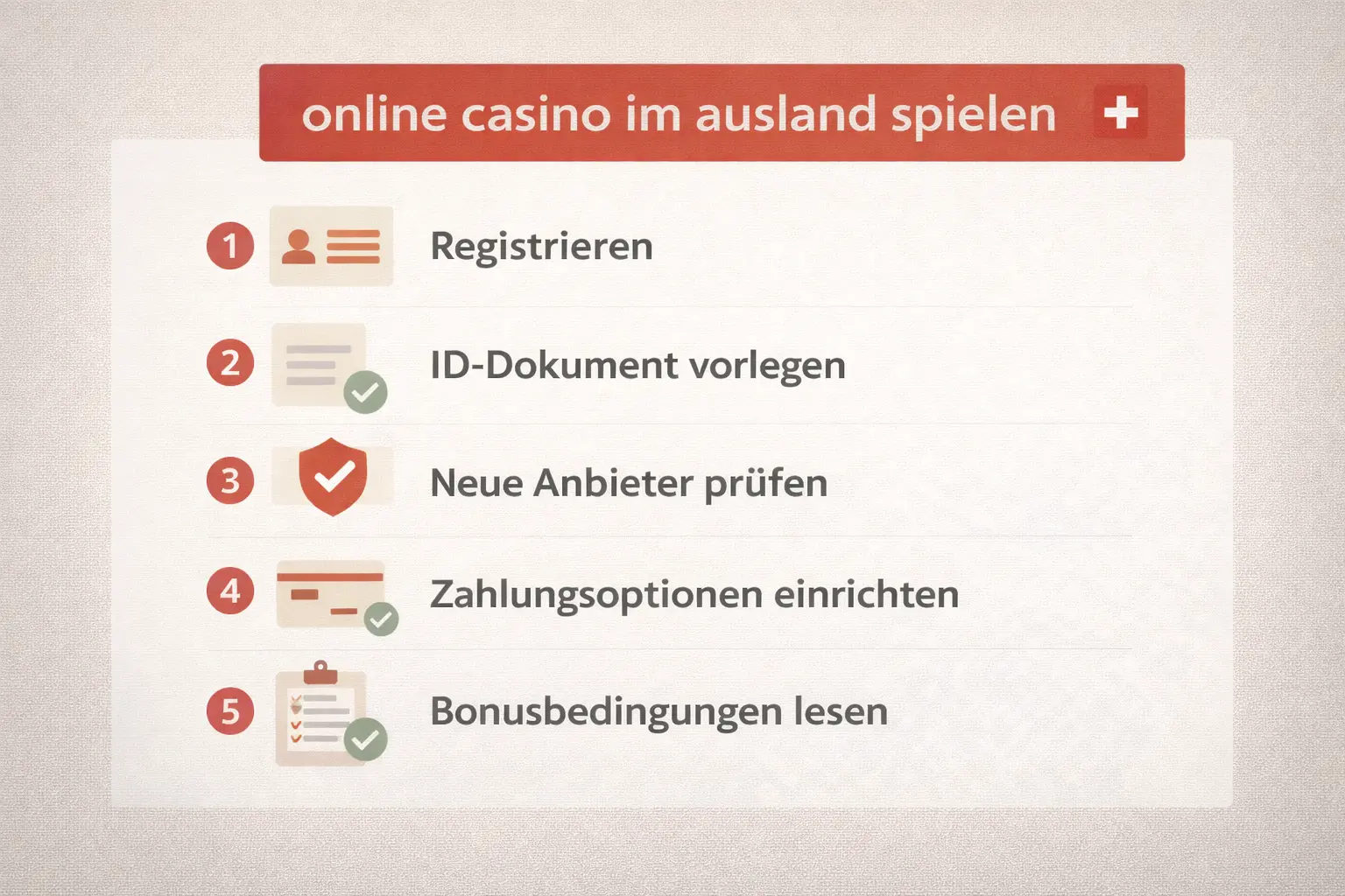 Bonusarten im Online Casino Ausland Schweiz erklärt